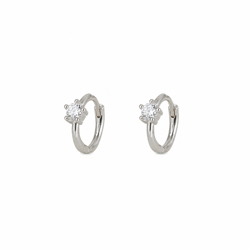 Orecchini Huggie Solitario Argento 925 - Laei
