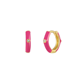 Orecchini Huggie Hoop Smaltati Argento 925