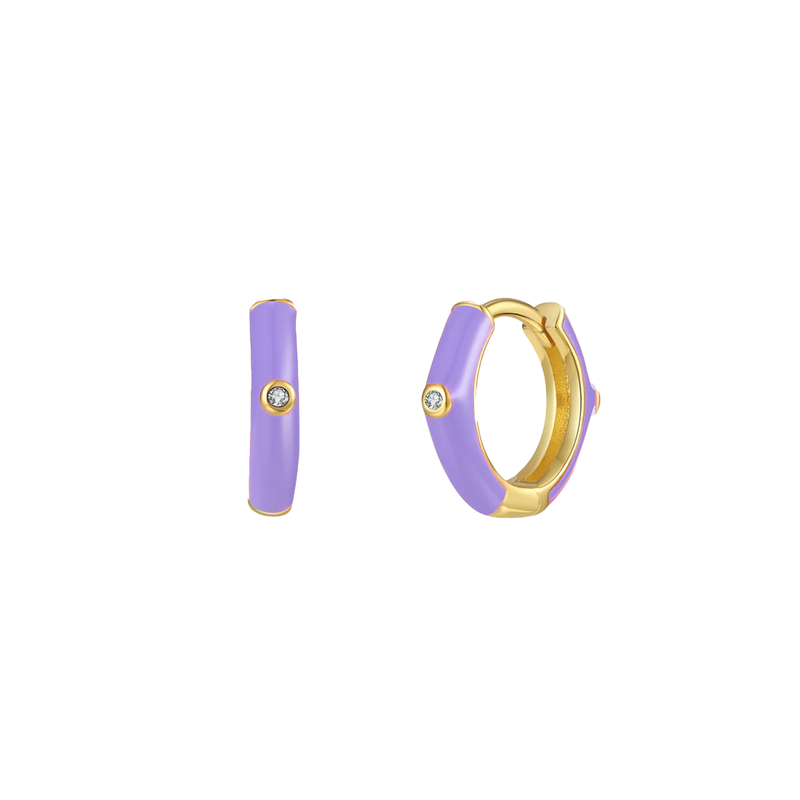 Orecchini Huggie Hoop Smaltati Argento 925