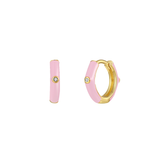 Orecchini Huggie Hoop Smaltati Argento 925