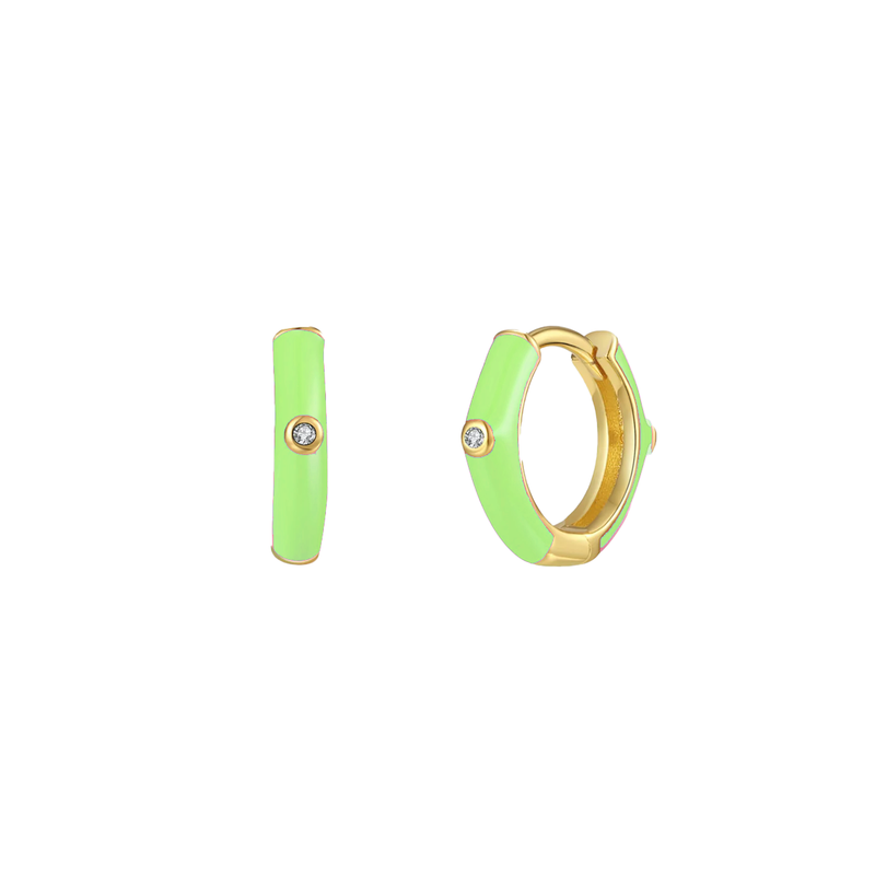 Orecchini Huggie Hoop Smaltati Argento 925