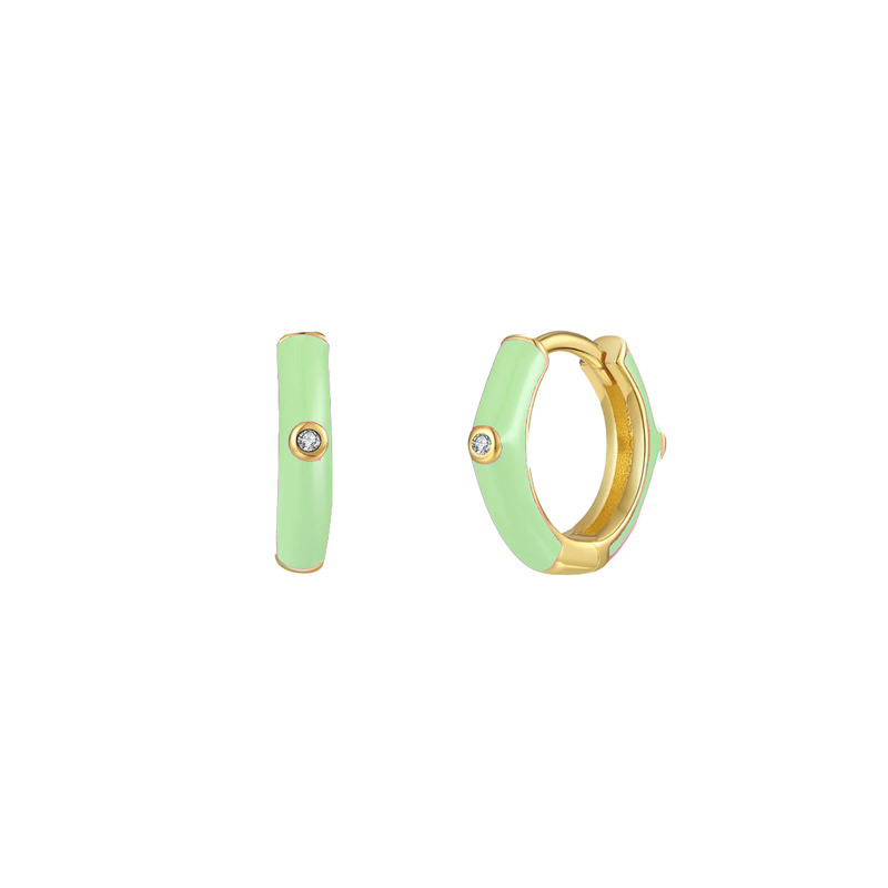 Orecchini Huggie Hoop Smaltati Argento 925