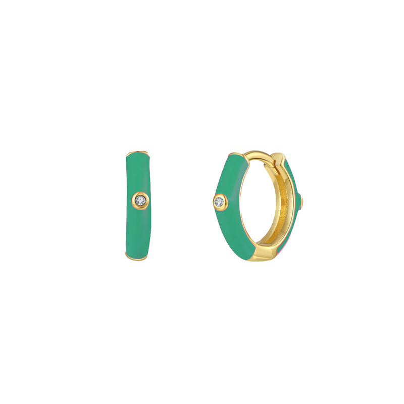 Orecchini Huggie Hoop Smaltati Argento 925