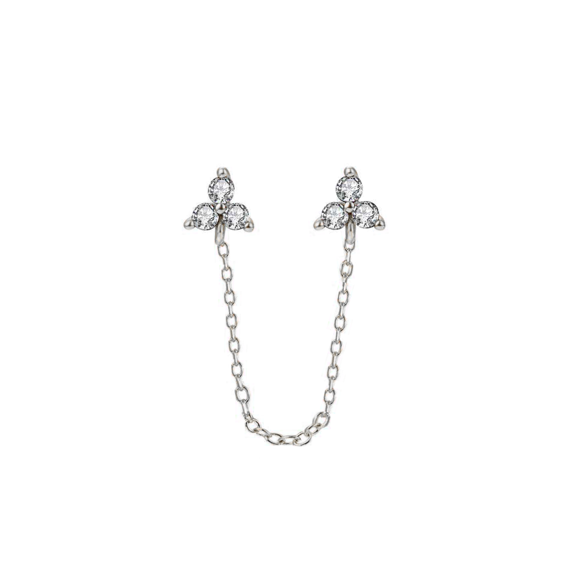 Orecchini Trinity Chain in Argento 925 - Laei