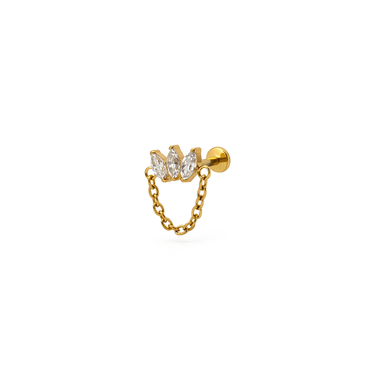 Triple Marquise Piercing with Chain