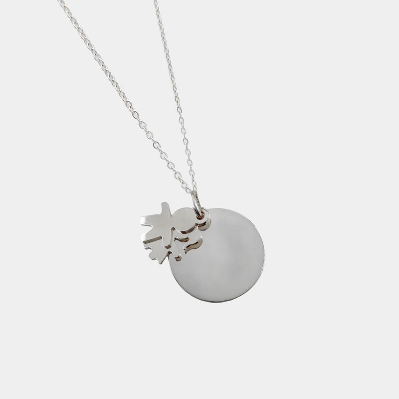 925 Sterling Silver Dot Necklace with Custom Engraving