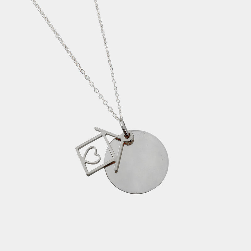 925 Sterling Silver Dot Necklace with Custom Engraving
