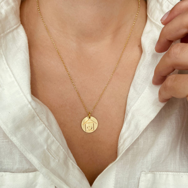 Collana Dot Casa con Incisione Personalizzata in Argento 925