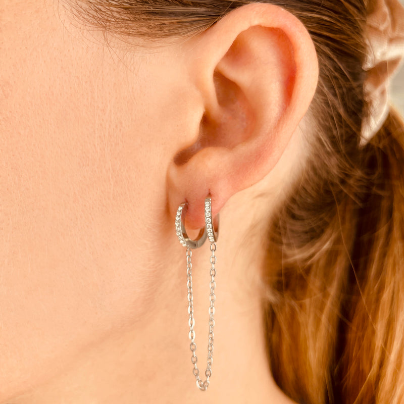 Mono Orecchino Cerchietto con Catenella - Laei Shop